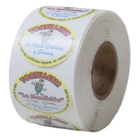 Rollo de etiquetas aderibles